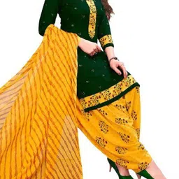 thira Unstitched Crepe Salwar Suit Material Floral Print image 2