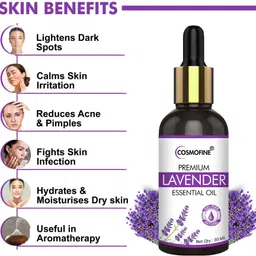 cosmofine Lavender Essential Oil Lightens Dark Spots & Useful in Aromatherapy image 2