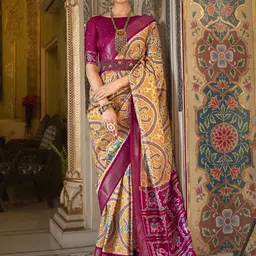 sareemall Woven Ikkat Silk Blend Saree-picture-13
