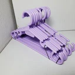 Set of 12, Heavy Quality Anti-Slip Baby & kids Clothes Multicolor Plastic Hanger Plastic Dress Pack of 12 Hangers For Dress-image-16