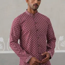 jompers Men Silk Blend Kurta Pyjama Set-picture-22