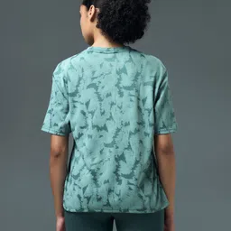 technosport Women Self Design Round Neck Polyester Green T-Shirt image 2