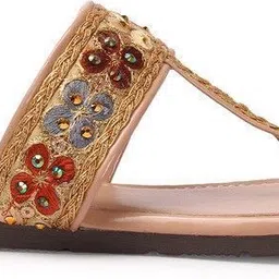 ladies hub Women Partywear Flats Sandal image 4