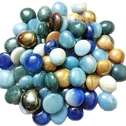 vannef Special Polished Shiny Mix Glass Pebbles for Home Garden Aquarium Landscape Outdoor Decoration Polished Oval Marble Pebbles image 2