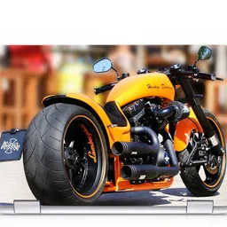 POINT ART HQ Laptop Skin Decal Sticker Glossy Vinyl Fits Size Bubble Free – Harley Davidson Motor Bike Vinyl Laptop Skin Compatible for 15.6 inch-picture-28