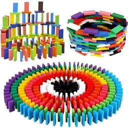 nutshell 120 pcs 12 Color Wooden Dominos Blocks Set for Kids-picture-10