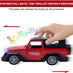 saarathi Premium Pullback Thar Die-Cast Metal Car Toy – 1:32 Scale Model For Kids image 4