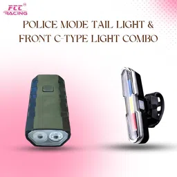 fcc racing Bicycle Police Mode Tail Light and Front Type-C Fast Charging Light Combo LED Front Rear Light Combo image 2