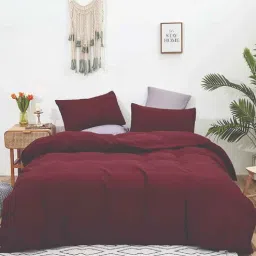 Maroon 100% Cotton 150 AC Room Single Bed Comforter-image-10