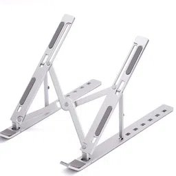 SARWAM ENTERPRISES Portable Aluminum Adjustable Foldable Laptop Stand for Desk 1 Aluminium Desk Stand Laptop Stand with Adjustable Height Compatible with Universal Laptops-image-26