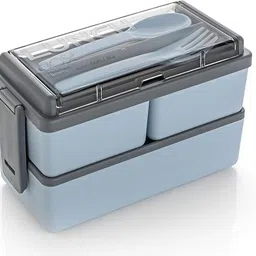 ghelanicreation Double Decker Plastic Lunch Box | 3 Detachable Compartments 3 Containers Lunch Box-picture-47