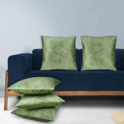 mfd home furnishing Green Velvet Traditional 16x16 inches Cushion Covers (Pack of 5)-picture-26