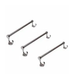 deeplax Towel Rod/Towel Rack for Bathroom/Towel Bar/Hanger/Stand/ (24 Inch 2 FEET- Chrome Finish) - Pack of 3 SILVER Towel Holder-picture-24