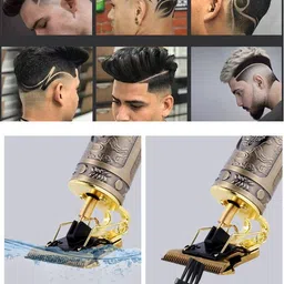 GETTRADE T9 Vintage USB Rechargeable Cordless Electric Beard Trimmer Hair Clippers G94 Trimmer 60 min Runtime 4 Length Settings image 2