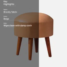 nestroots Myriapodous Leatherette Seating Stool In Brown Color image 3