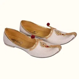 thirsty crow Silky Diamond Patch Work Sherwani Juti ,Mojari Mojaris For Men image 2