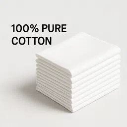 Drona Ent 12 Piece 100% Pure Cotton Handkerchief Set – White Large Size 24x24 In(60x60 cm) ["White"] Handkerchief image 3