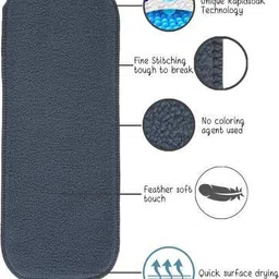 fablittle High Quality 4 layers Cotton Inserts Liners Cloth Diaper Nappy Reusable Washable for Baby Pad Diapers Charcoal Color - S - M (1 Pieces)-picture-30