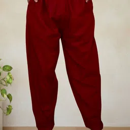 myplusfashion Cotton Blend Solid Women ["Maroon"] Salwar image 2