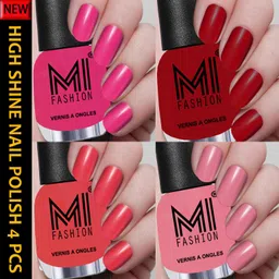 mi fashion New Collection High Shine Long Wearing Nail Polishes Combo 12ml each Combo No-03 Pink,Red,Pastel Pink,Light Pink-picture-15
