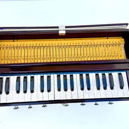 maga mart 3 1/4 Octave Double Bellow, 39 Keys 7 Stopper 2 Reeds Bass- Male Harmonium 3.2 Octave Hand Pumped Harmonium image 1