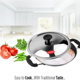 castor CT205 Appachatty, 350 ml Premium Non-Stick Aluminium, 200mm (Appam Pan) Appachatty with Lid 350 L capacity 20 cm diameter image 5