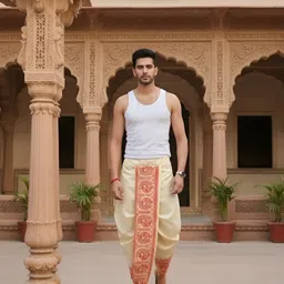 Chandra Ready-to-Wear Printed Dhoti Pant for Men Woven Men Dhoti image 4