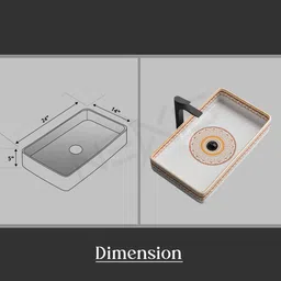 flipkart smartbuy Ultra Premium Ceramic Counter top basin tabal top basin (24x14x5 inch) 4460 f Table Top Basin image 5