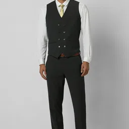 van heusen Men Men Green Textured Slim Fit Formal Three Piece Suit Solid Suit image 2