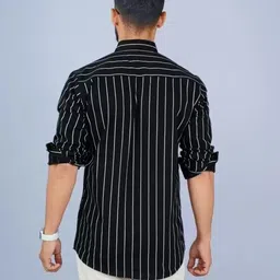 srgi Men Slim Fit Striped Spread Collar Casual Shirt image 2