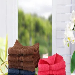 kopa BIANCA Blue & Brown Set of 12 Solid 380 GSM Cotton Face Towels-picture-11