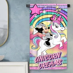 Sassoon Coral & White Unicorn Printed Cotton 380 GSM Bath Towel-image-1