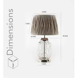 kapoor lampshades Secret Glass & Metal Tabel Lamp with Natural Linen Shade image 5