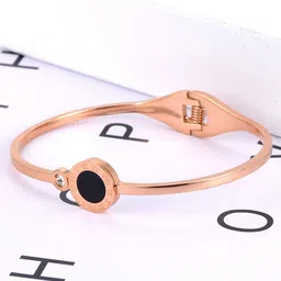 MYKI Women Cubic Zirconia Rose Gold-Plated Kada Bracelet image 2