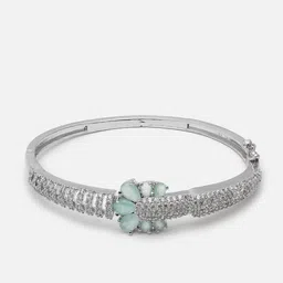 ZENEME Rhodium-Plated American Diamond Brass Kada Bracelet image 2