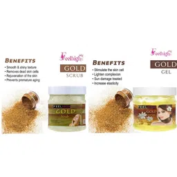 FEELHIGH Set Of 2 Gold Scrub & Gel 500ml Each image 2