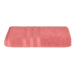 Cantabil Coral-Colored Self-Design 400 GSM Cotton Bath Towel image 3