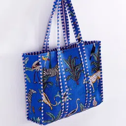 HANDICRAFT PALACE Graphic Printed Pure Cotton Shopper Tote Bag image 2