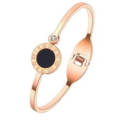MYKI Women Cubic Zirconia Rose Gold-Plated Kada Bracelet image 3