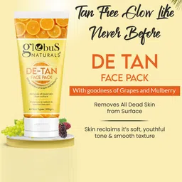 Globus naturals Set of 3 De Tan Face Pack with Grapes & Mulberry - 100 g Each image 3