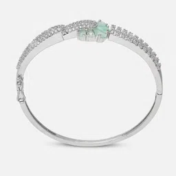 ZENEME Rhodium-Plated American Diamond Brass Kada Bracelet image 4
