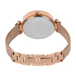 GIORDANO Women White Embellished Dial & Rose Gold Toned Stainless Steel Bracelet Style Straps Analogue Watch image 5