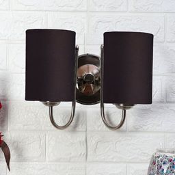 Devansh Black Metal Traditional Cylinder Shaped Wall Lamp-image-88