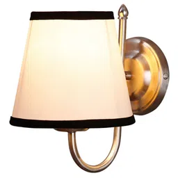 Devansh White Jute Conical Wall Lamps with Steel Base image 4