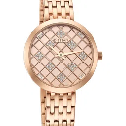 Titan Woman Rose Gold-Toned Dial & Rose Gold Toned Stainless Steel Bracelet Style Watch-picture-42
