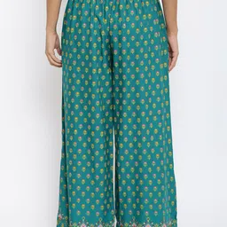 W Women Green Floral Printed Trousers image 2