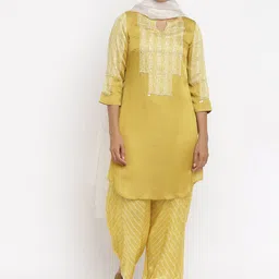 folk song W The Folksong Collection Women Yellow Printed Trousers image 4