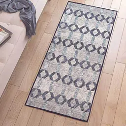 status Grey Polyester Abstract 3 x 5 Feet Machine Made Carpet image 1
