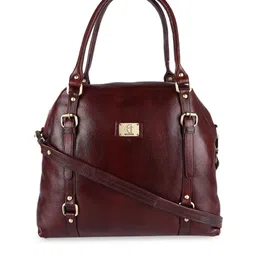 HiLEDER Brown Leather Structured Handheld Bag image 1