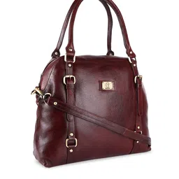 HiLEDER Brown Leather Structured Handheld Bag image 2